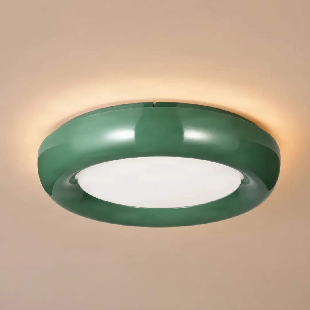 Lindby LED-Deckenleuchte Lennox, grün, 3-step-dim, Ø 43 cm