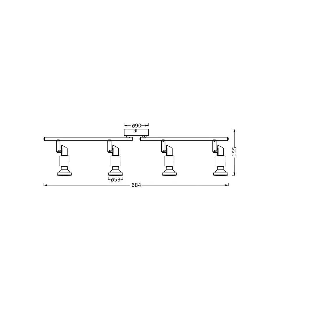 OSRAM Deckenstrahler, weiß, 4-flg., Metall, GU10-LED 927 dim