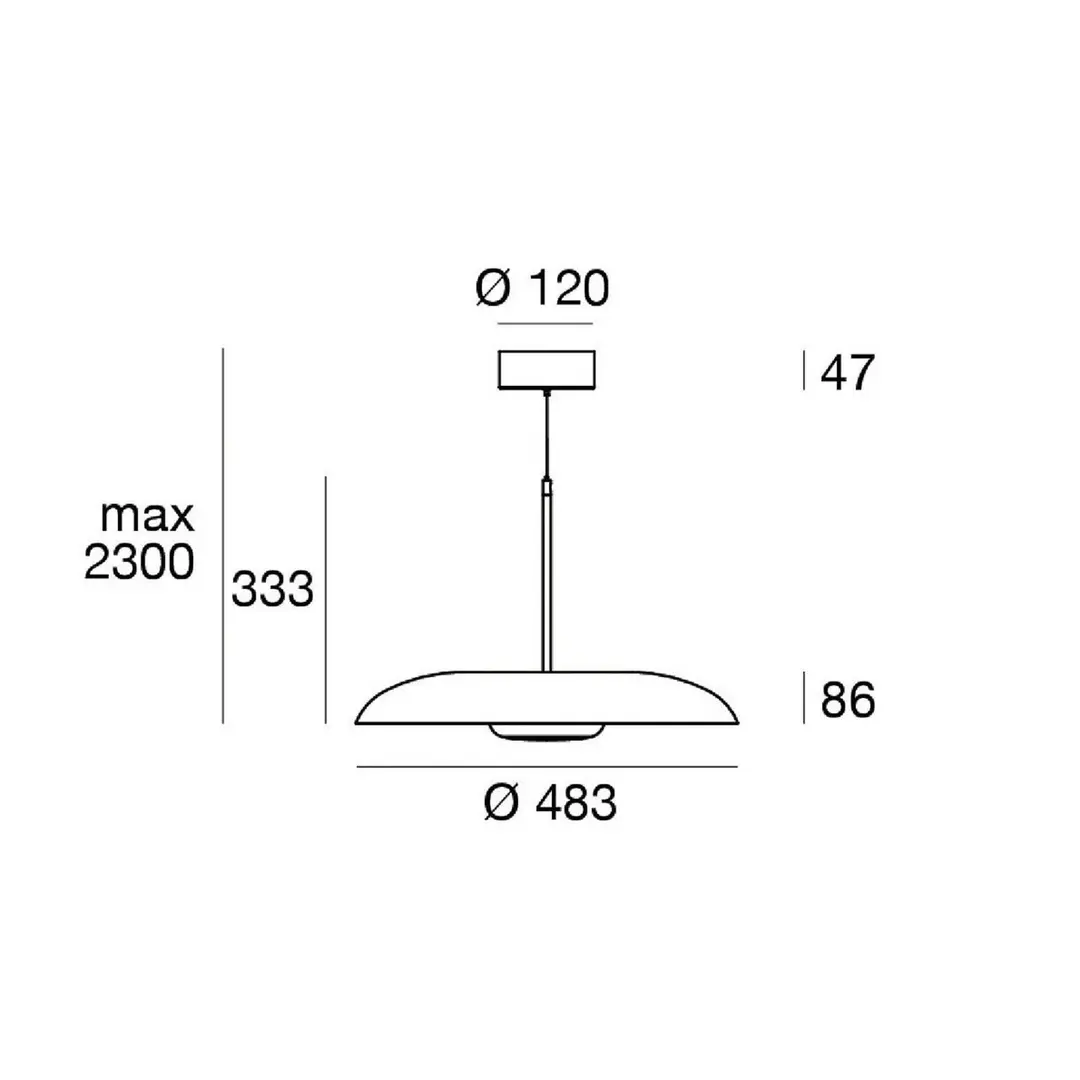 Linea Light LED-Hängelampe Basin_P, weiß, Metall, Ø 49 cm, IP40