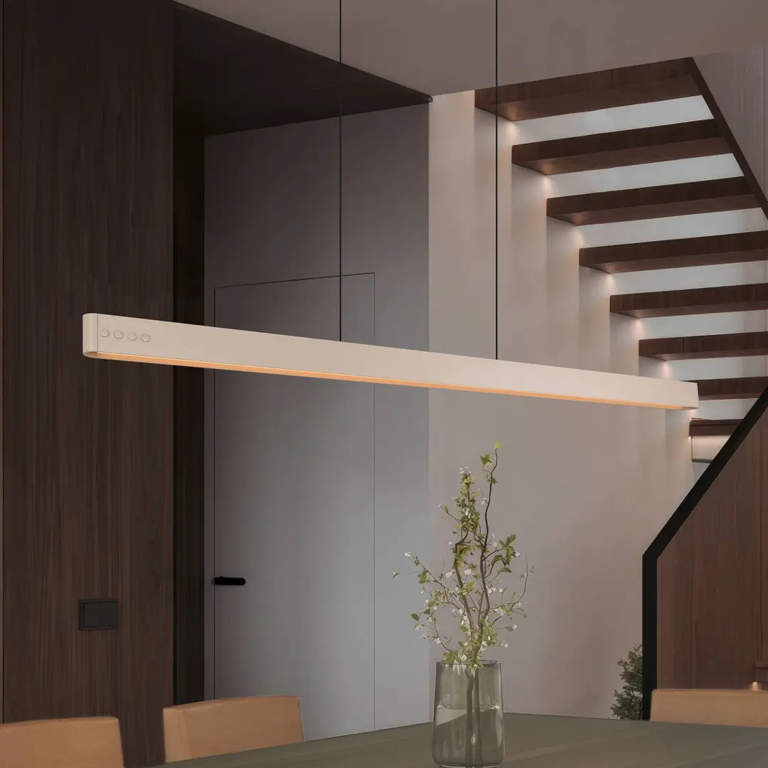 Trio Lighting LED-Hängeleuchte Donegal, beigefarben, Länge 150 cm, CCT