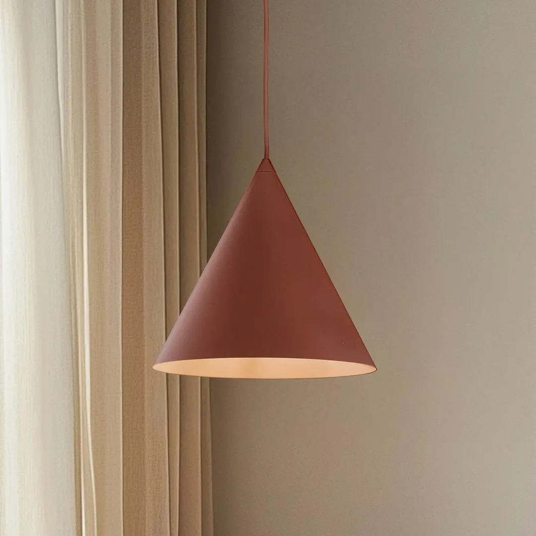 TK Lighting Hängeleuchte Cono, einflammig, Ø 27 cm, ziegelrot