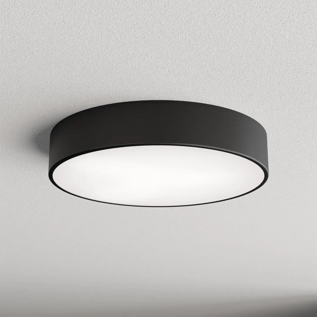 TEMAR LIGHTING Deckenlampe Cleo 400, schwarz, Sensor, IP54, Ø 40 cm, Metall