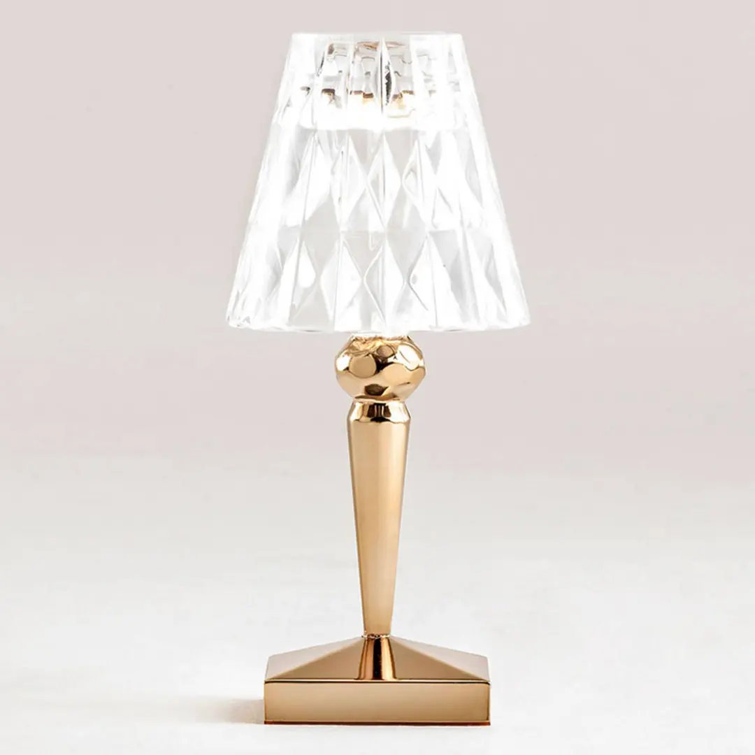 Kartell LED-Akku-Tischlampe Battery, 26 cm, goldfarben, IP54