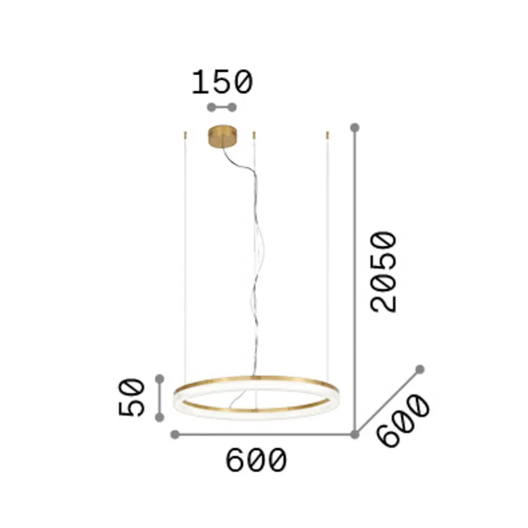 Ideal Lux LED-Hängelampe Crown Ø 60 cm, schwarz, Metall