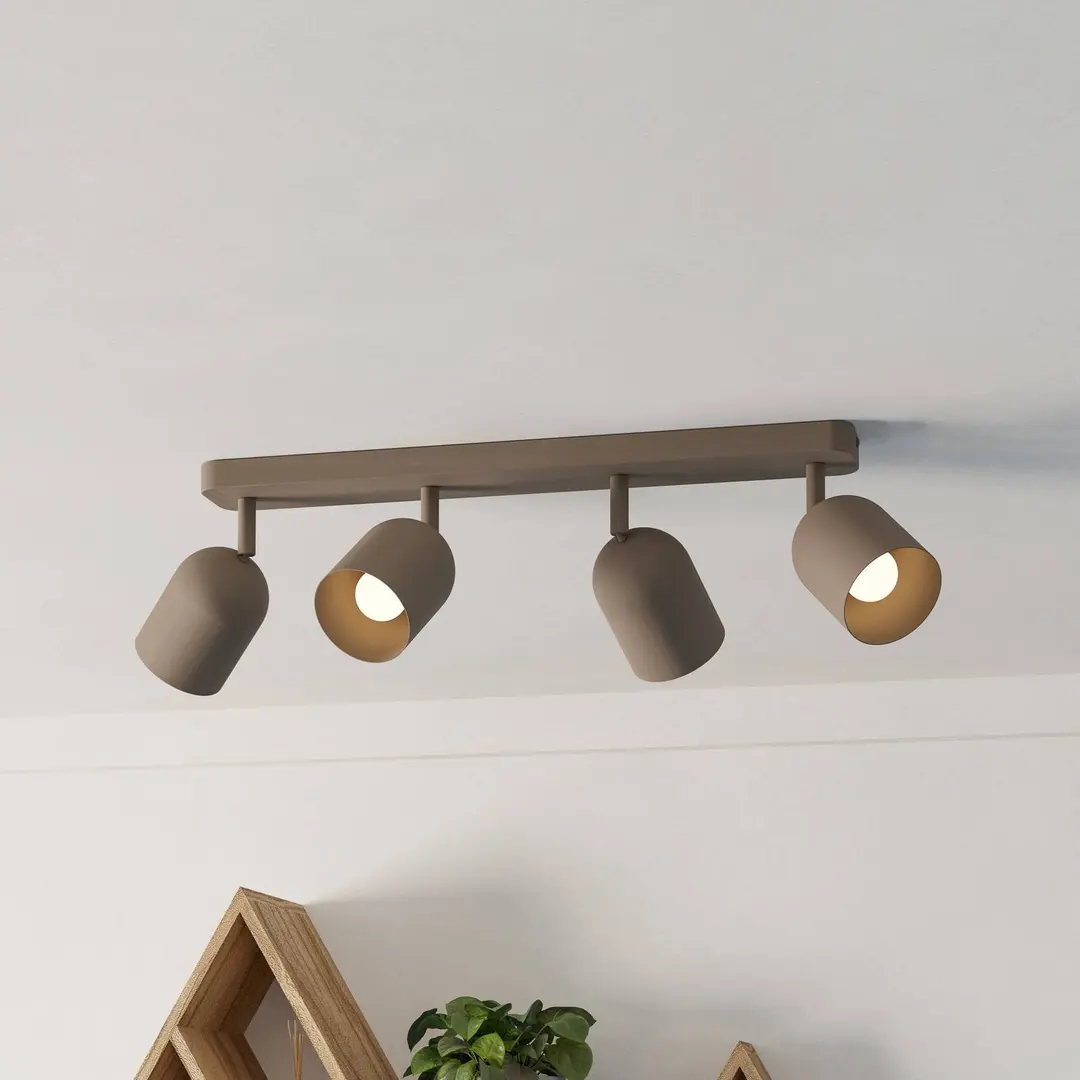 EGLO Deckenstrahler Tilston, beige, Länge 58 cm, 4-flammig, Stahl
