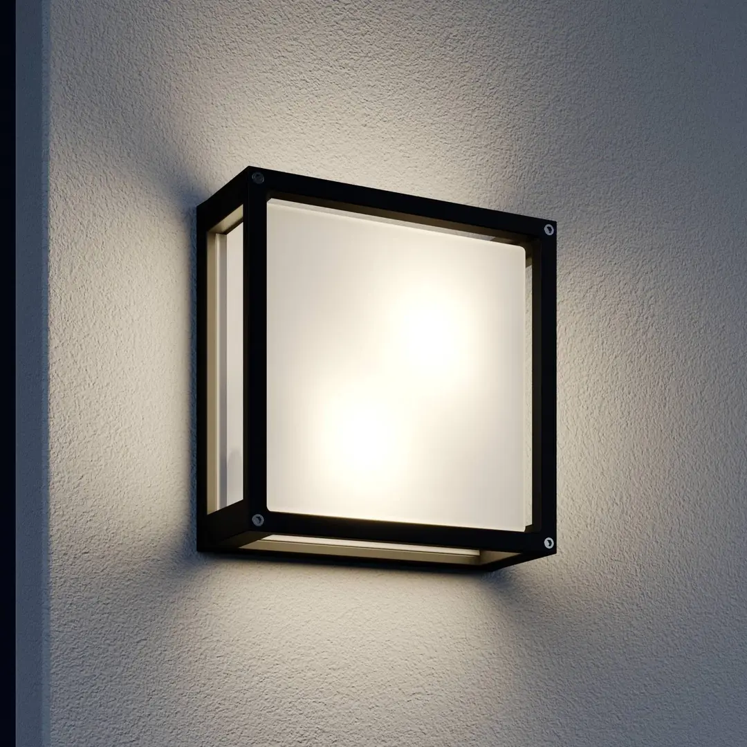 Lucande Außenwandlampe Aurelien, anthrazit, Metall, 25x 25cm