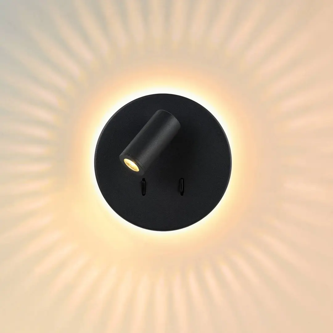 Lucide LED-Wandleuchte Bentjer 2 Lichtquellen schwarz