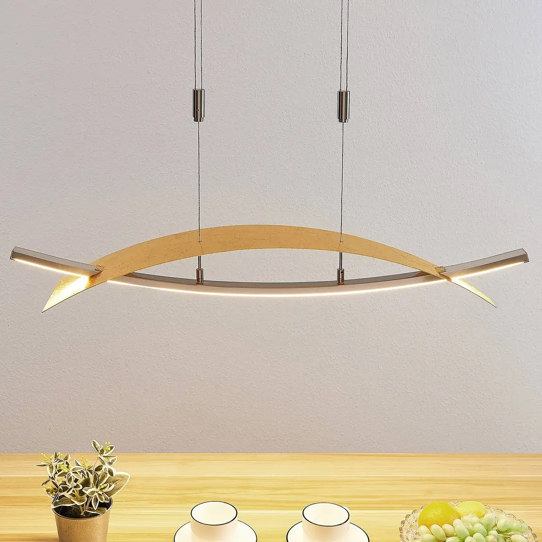 Lucande LED-Hängeleuchte Marija, 91 cm, goldfarben, dimmbar
