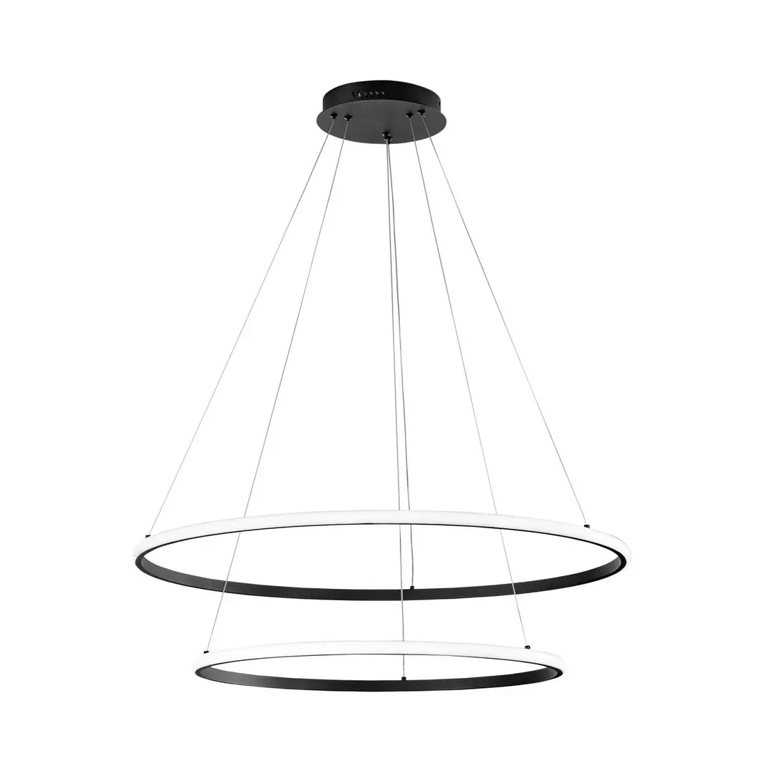 Luce Ambiente Design LED-Pendellampe Axis, Ø 80/60 cm, schwarz, Metall, CCT