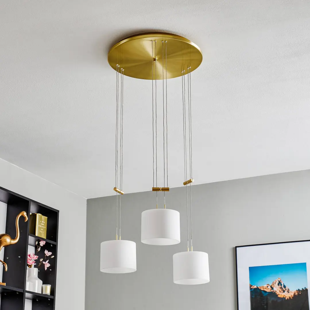 BANKAMP Grazia Hängelampe ZigBee 3fl rund messing