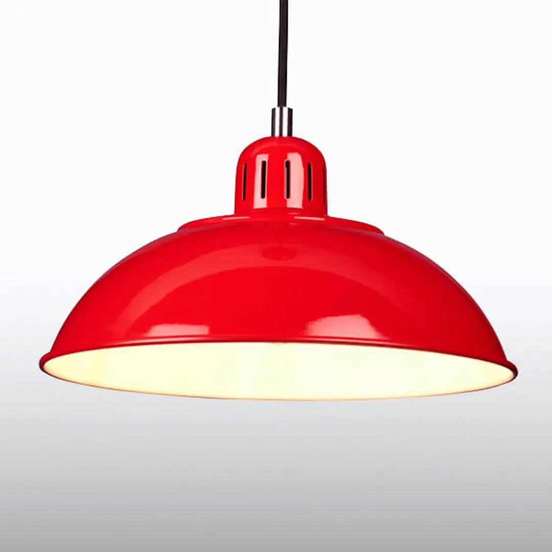 ELSTEAD Rote Pendellampe Franklin im Retro-Design