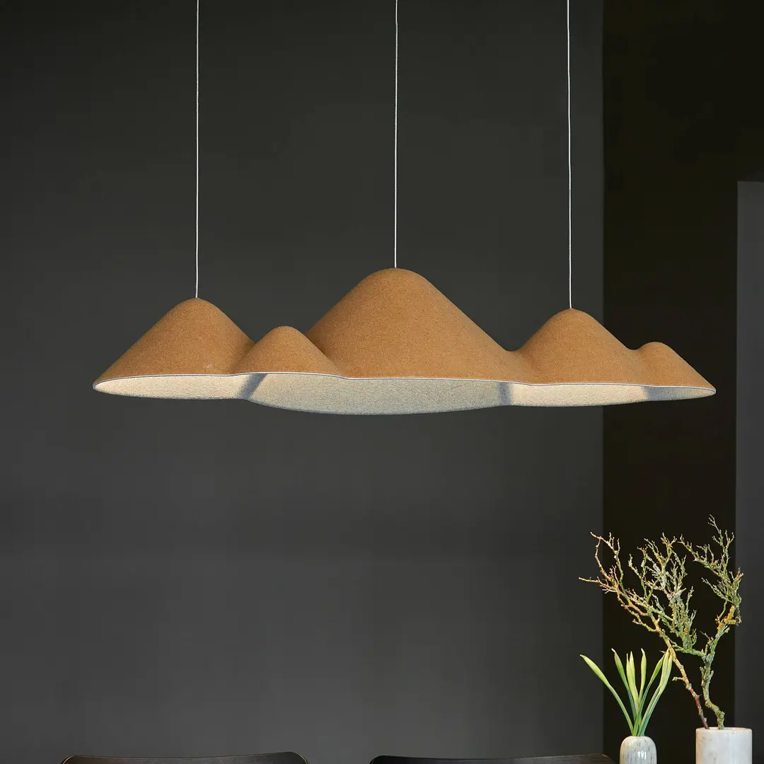 LOOM DESIGN LED-Hängeleuchte Panorama, gelb/grau Filz 106 cm