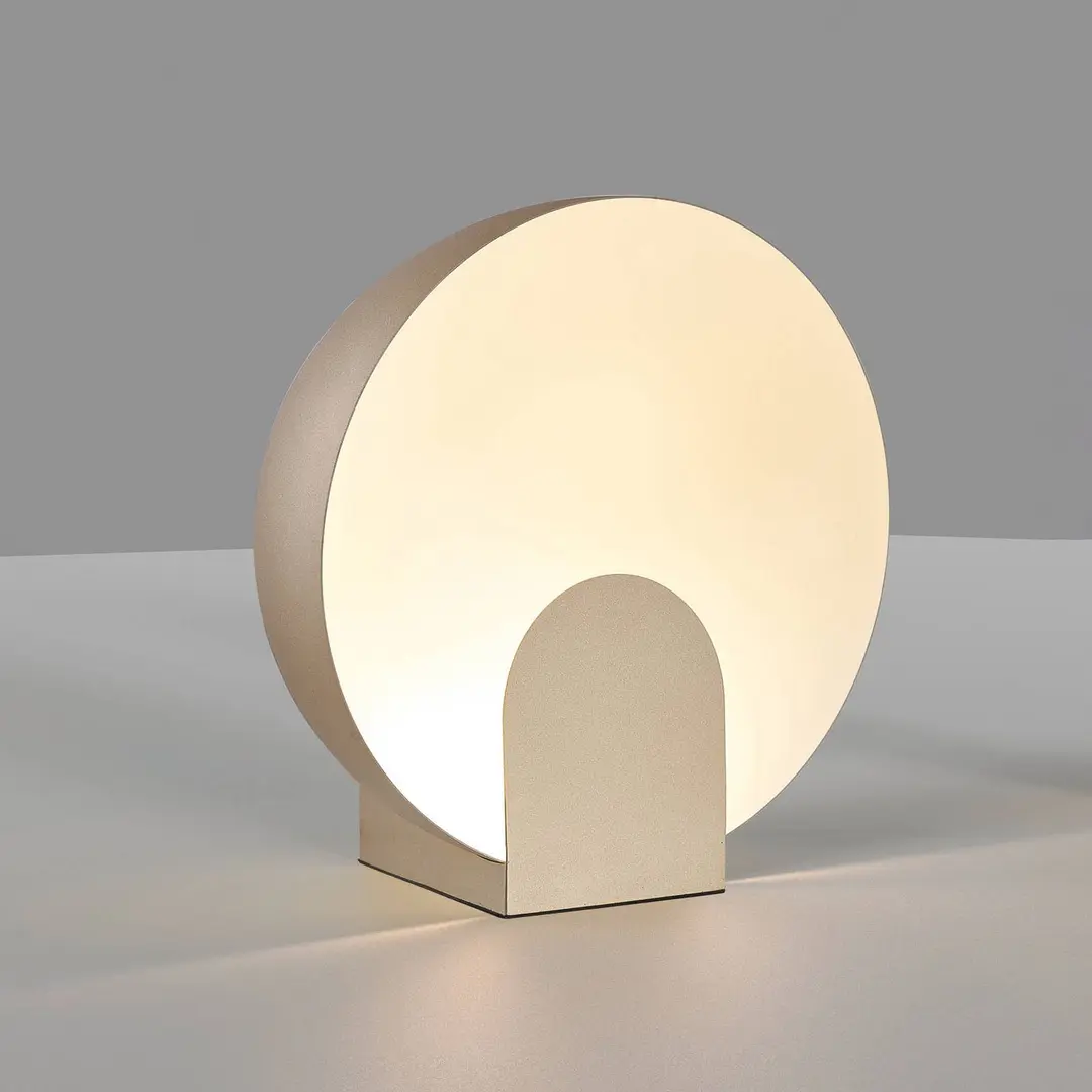 Mantra Iluminación LED-Tischleuchte Óculo, goldfarben, Ø 30cm, Metall, indirekt