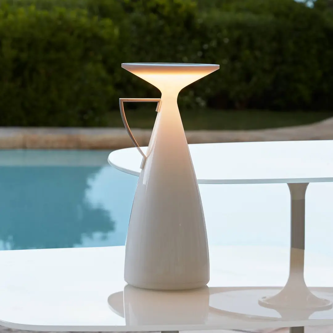 Kartell LED-Akku-Tischleuchte Camomille, weiß, Höhe 24 cm