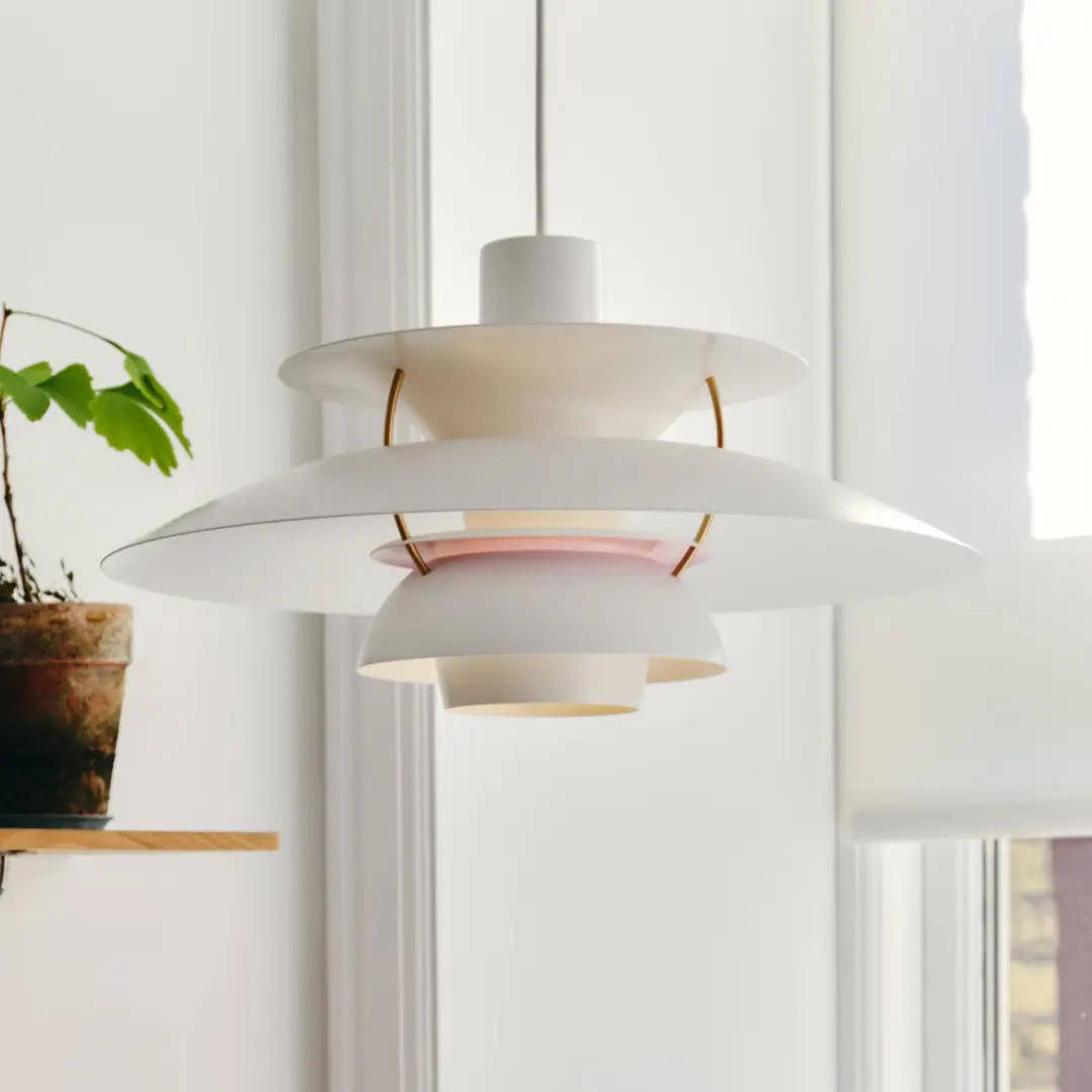 Louis Poulsen Hängeleuchte PH 5 500, weiß, Ø 50 cm