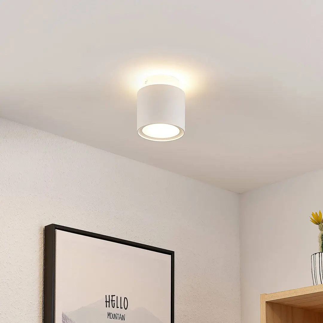 Arcchio Deckenlampe Walisa, Ø 10 cm, weiß, Diffusor, GU10