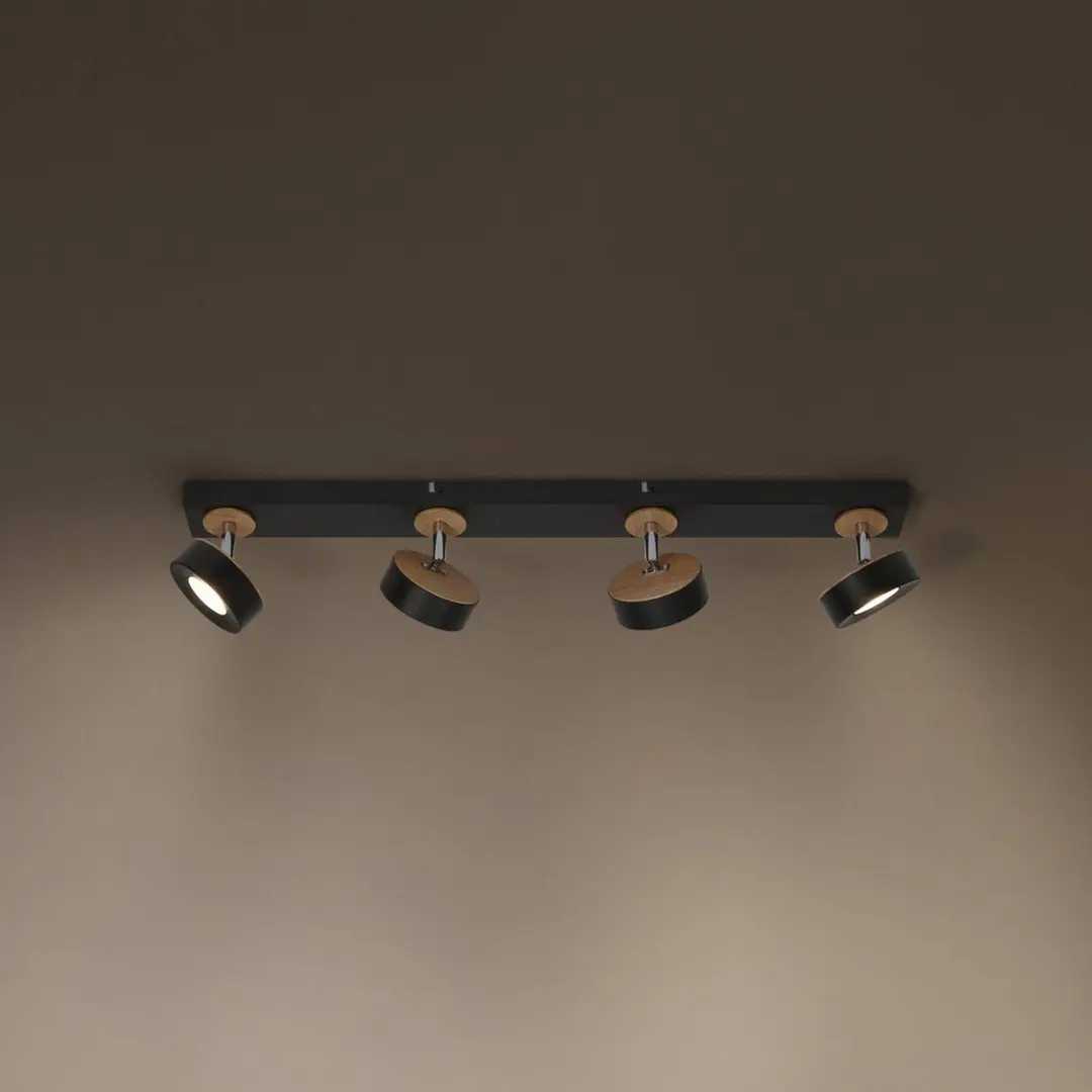 OSRAM LED-Deckenstrahler PLUTO, schwarz, 4 Spots, 3.000 K