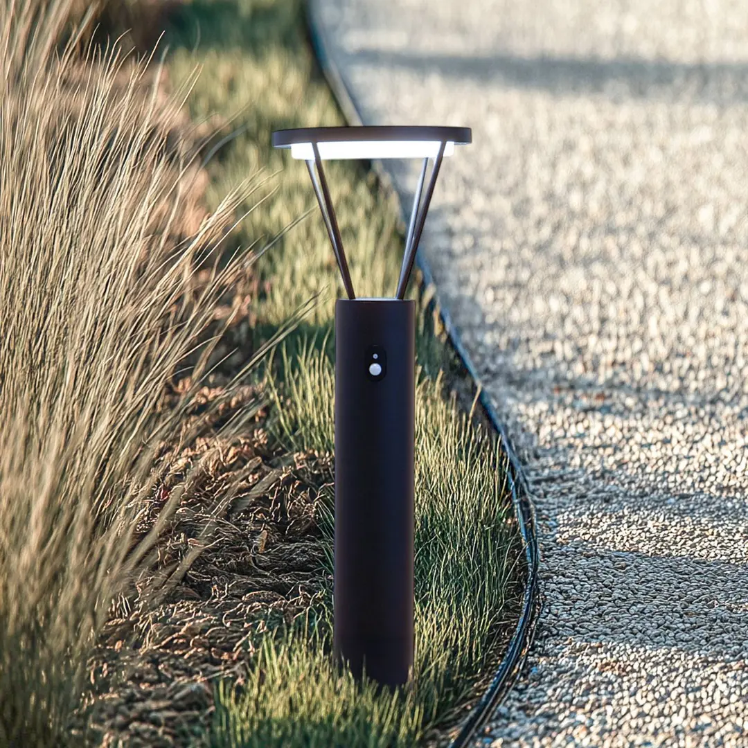 Lucande LED-Solarwegelampe Elario, 80 cm, CCT, Sensor