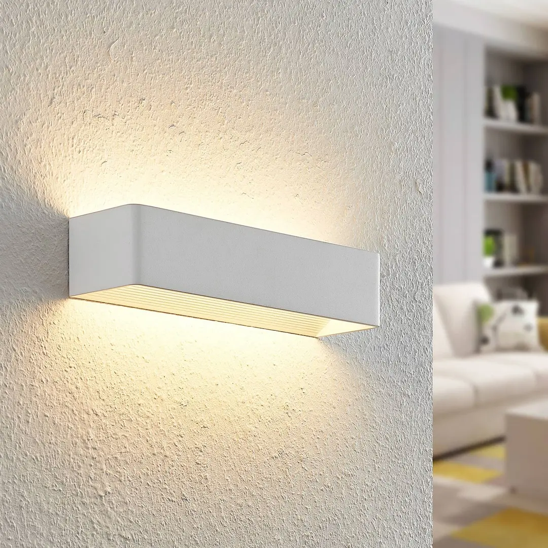 Arcchio LED-Wandlampe Karam, 37 cm, weiß, Metall, up/down