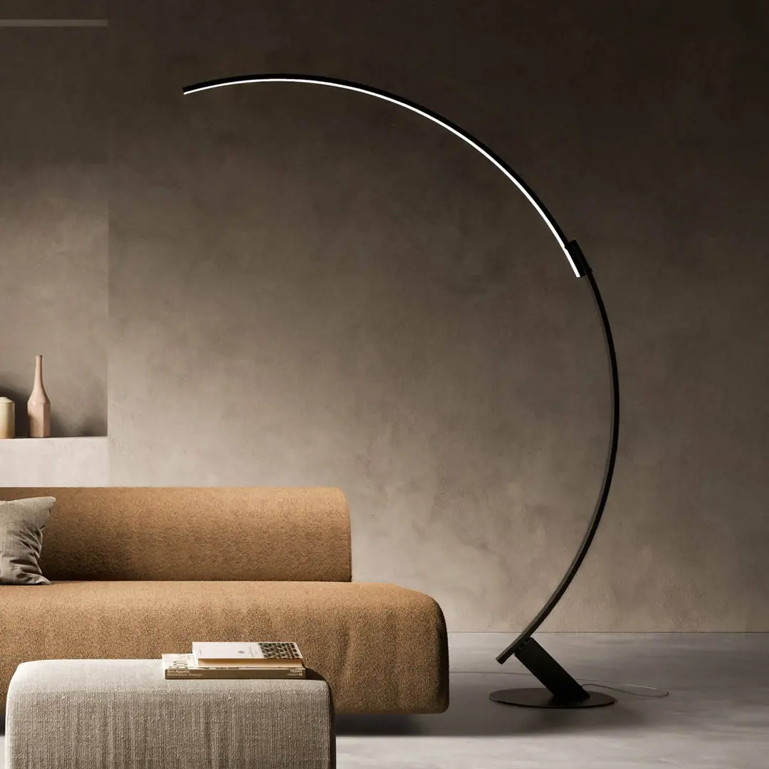 kdln LED-Stehleuchte Kyudo, schwarz, Höhe 212 cm