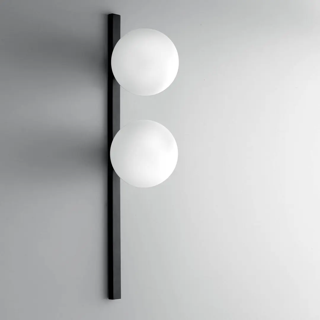 Luce Ambiente Design Wandlampe Enoire, Höhe 60 cm, schwarz, Metall/Glas, 2-flg.
