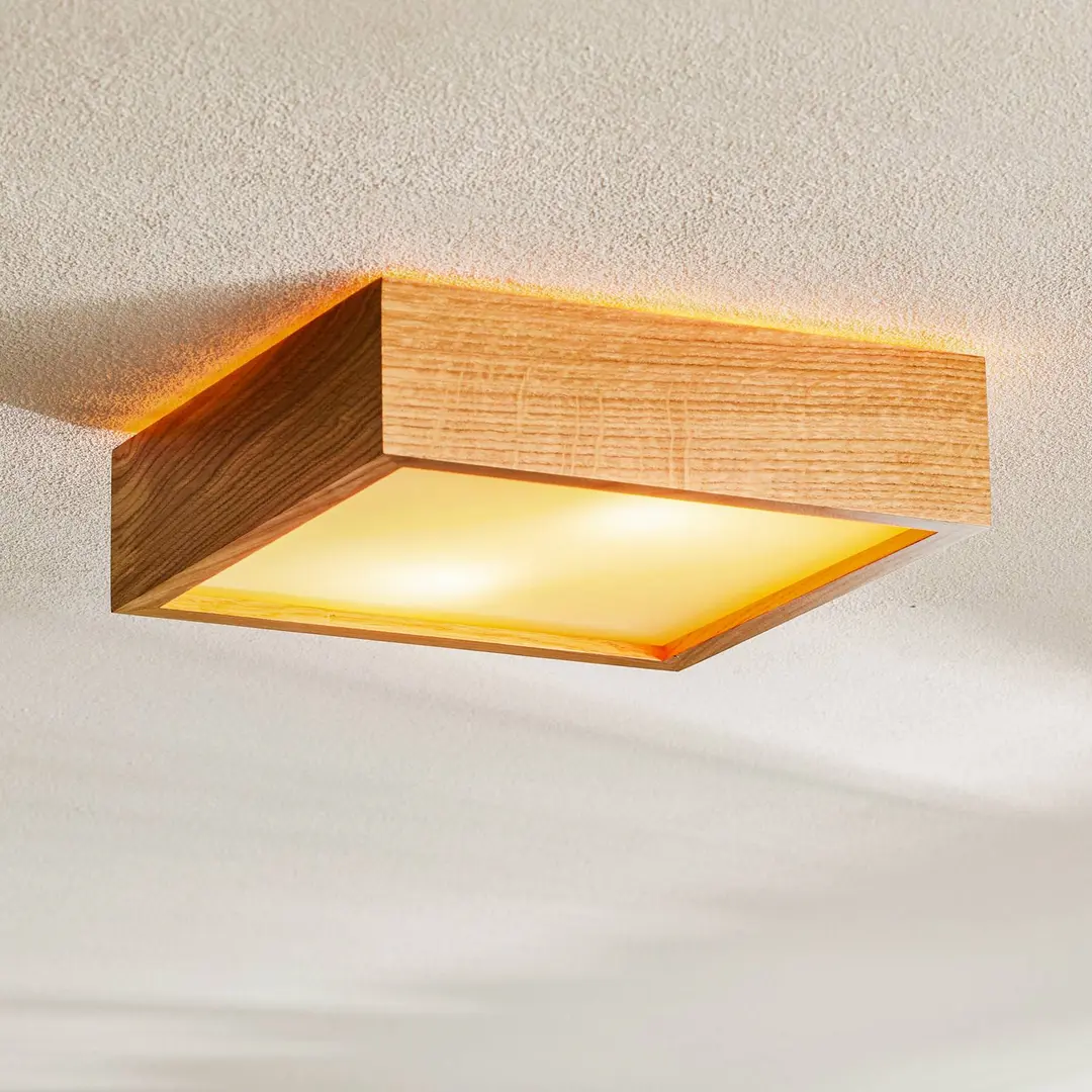 TEMAR LIGHTING Deckenleuchte Quatro DR mit Holzrahmen, 30,5cm