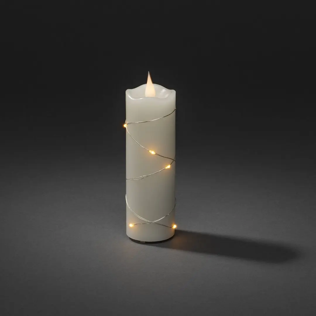 Konstsmide Christmas LED-Wachskerze creme Lichtfarbe Bernstein 15,2 cm