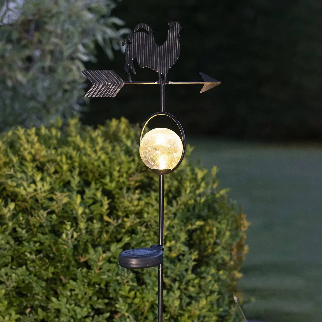 STAR TRADING LED-Solarleuchte Windy, zeigt die Windrichtung
