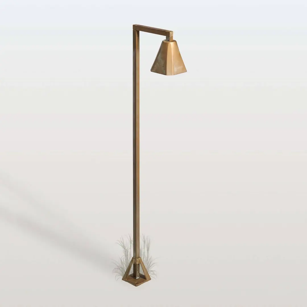 Moretti Luce LED-Wegeleuchte Silva Frame, 100 x 19 cm, messing antik
