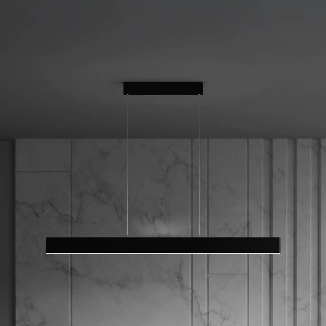 Maytoni LED-Hängelampe Step, schwarz, 118,5 cm, 3.000 K, Alu