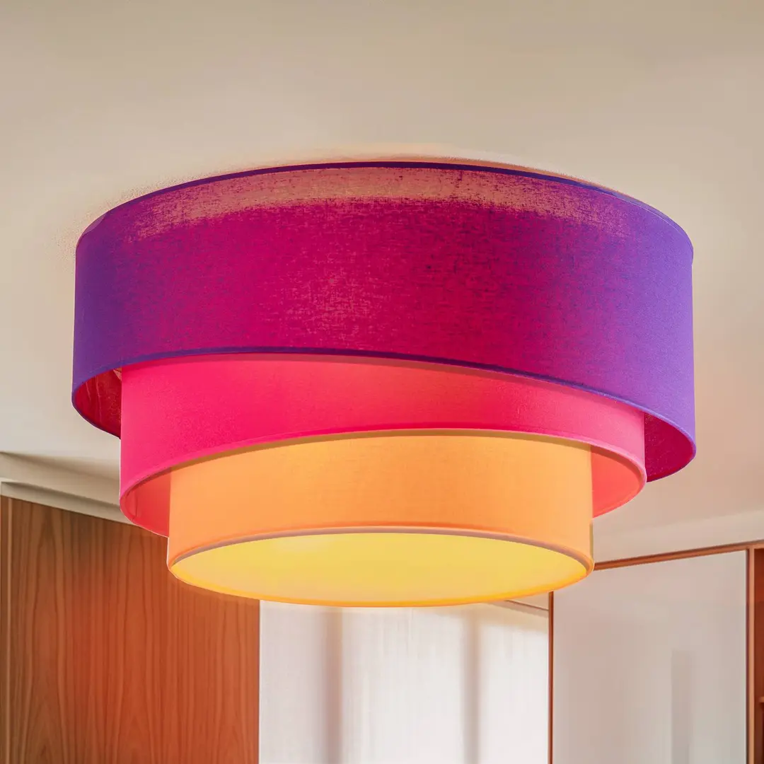 Duolla Deckenleuchte Trio Max, Ø 60 cm, violett/pink/orange