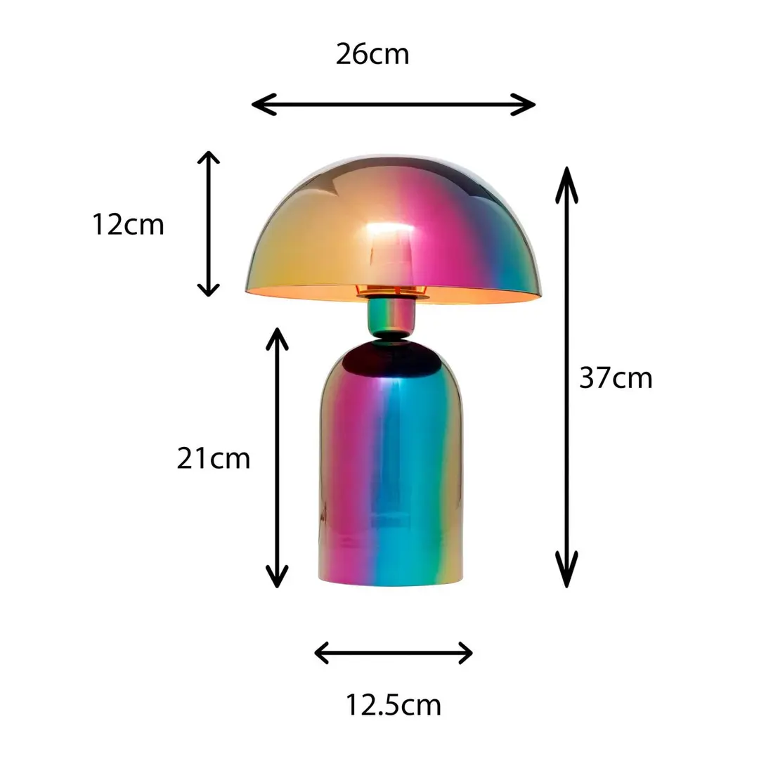 KARE Tischleuchte Rainbow, mehrfarbig, Stahl, 37 cm, E27
