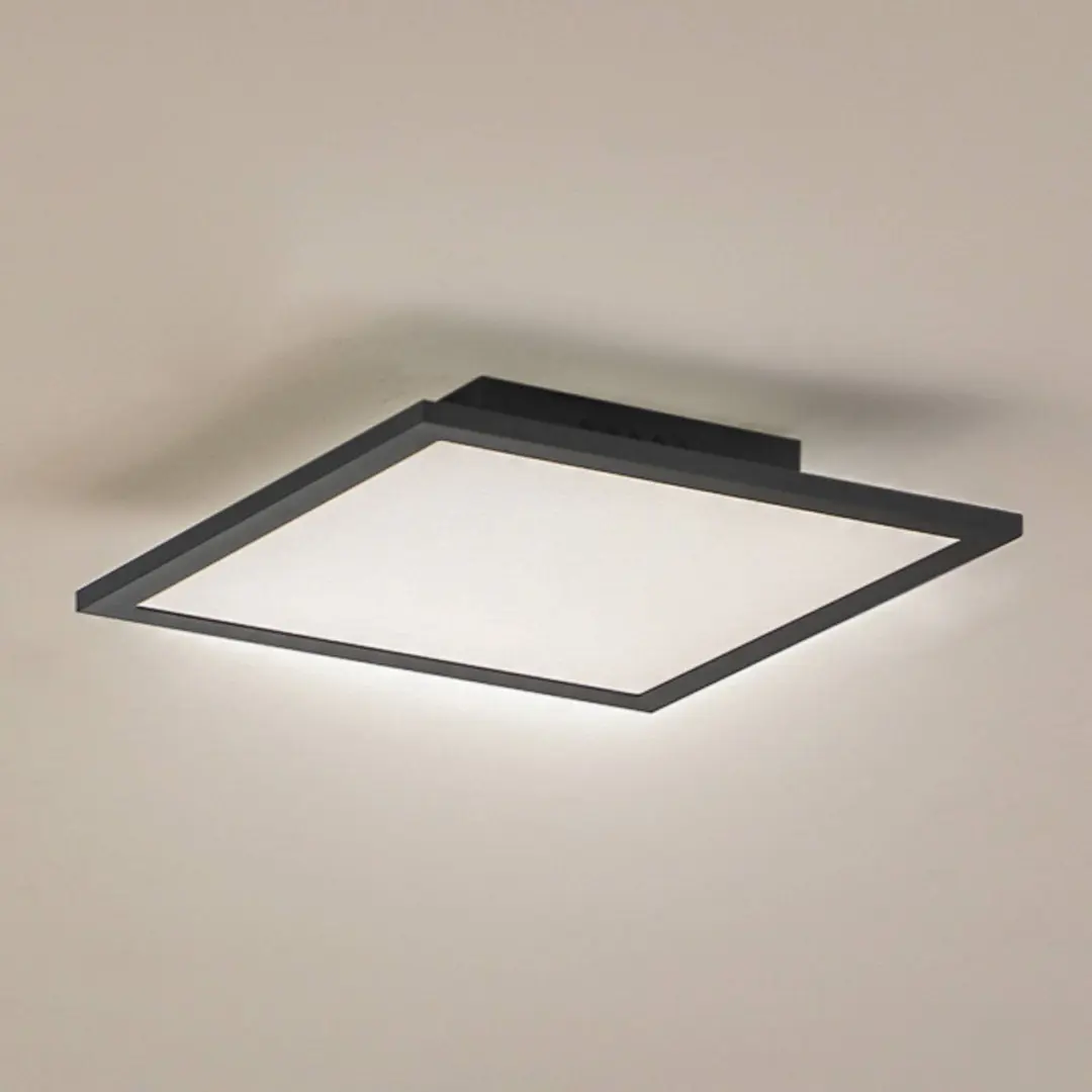 Lindby LED-Panel Enhife, schwarz, 30 x 30 cm, Metall, 4.000K