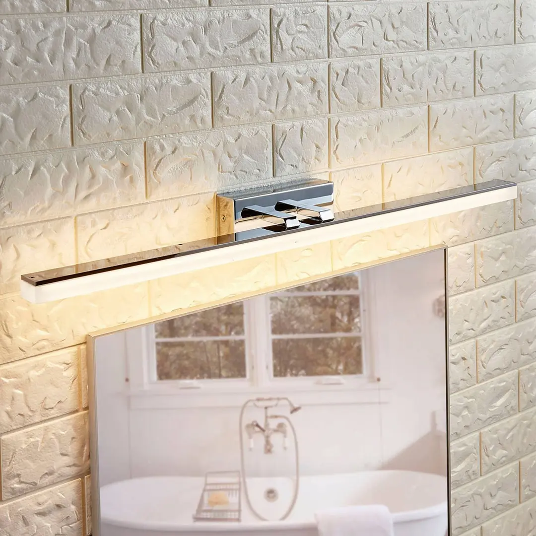 Lucande LED-Bad-Wandleuchte Julie, 75cm, chrom, Metall, IP44