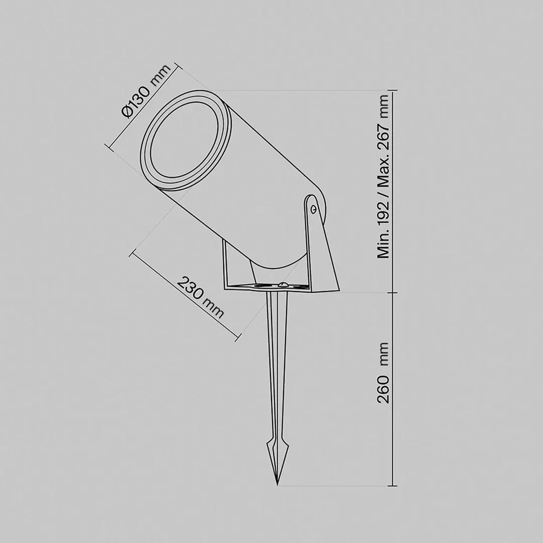 Maytoni LED-Erdspießstrahler Bern, graphit, Ø 13 cm, IP65