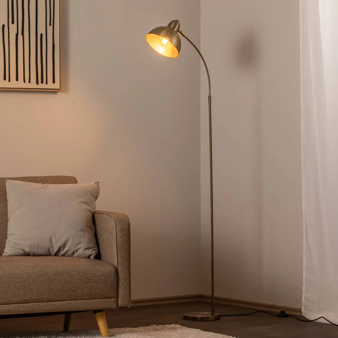 Opviq Stehleuchte Varzan, goldfarben, Metall, Höhe 162 cm, E27