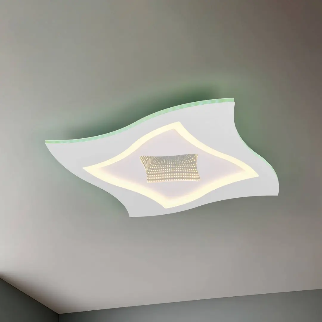 Trio Lighting LED-Deckenleuchte Klint, Länge 50 cm, weiß matt, Metall RGBW