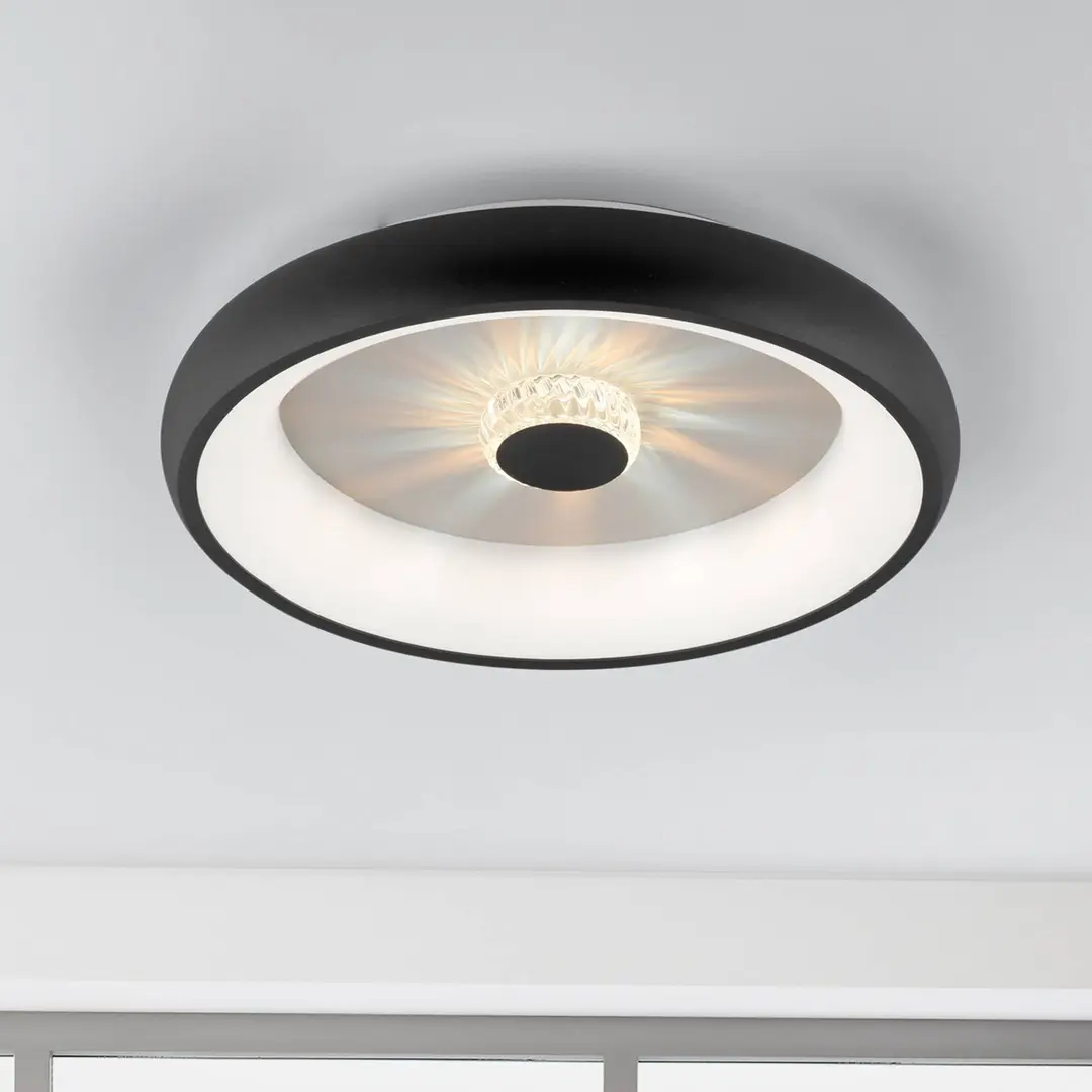 JUST LIGHT. GmbH LED-Deckenleuchte Vertigo, CCT, Ø 46,5 cm, schwarz