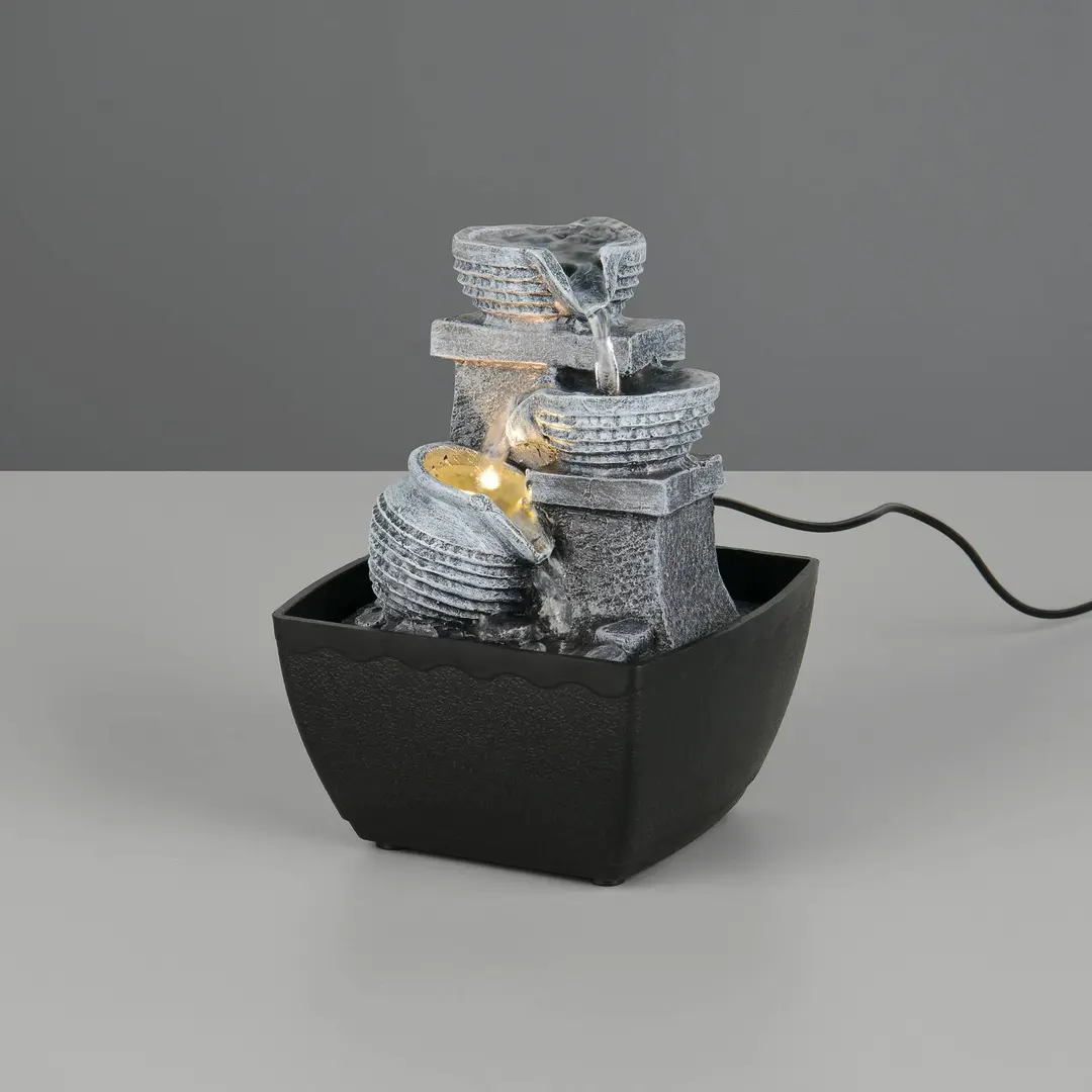 Reality Leuchten LED-Tischleuchte Luma, braun, Höhe 18 cm, Kunstharz, USB