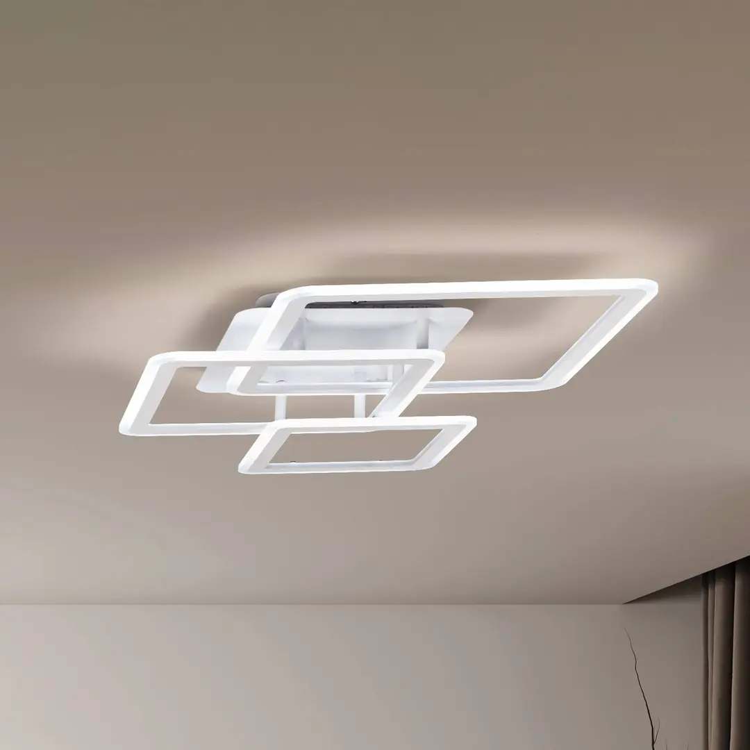 FISCHER & HONSEL LED-Deckenlampe Gelder sandweiß Länge 65 cm Metall RGBW CCT