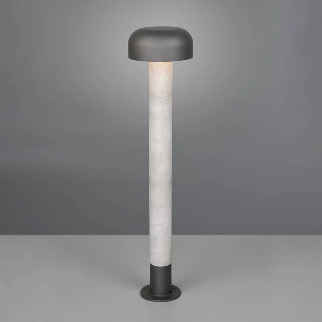 Trio Lighting Wegeleuchte Fraser, grau/Betonoptik, Alu, IP54, Höhe 84,5 cm