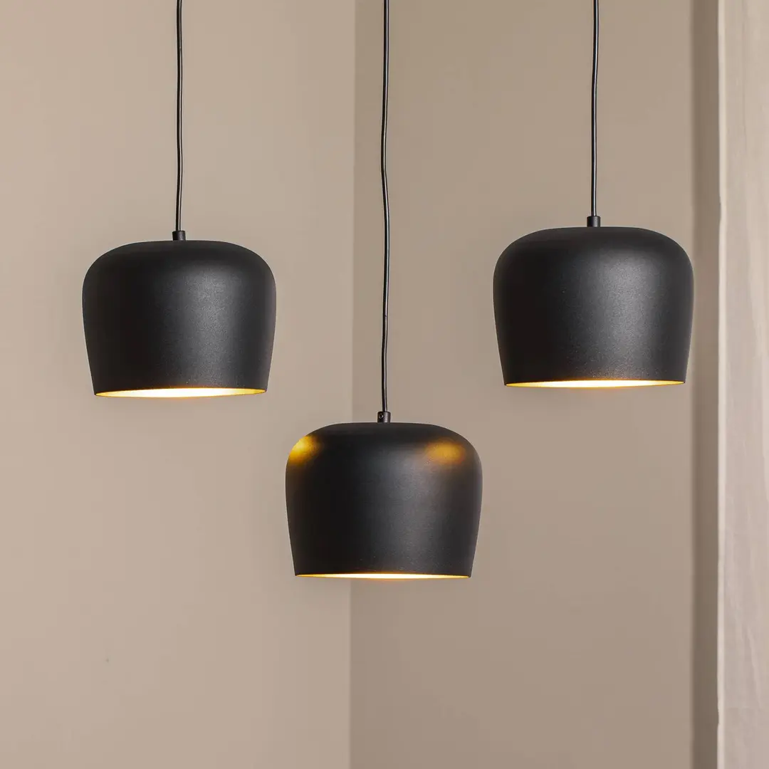 Opviq Hängeleuchte Berceste N-1410 schwarz Metall 3-flammig linear