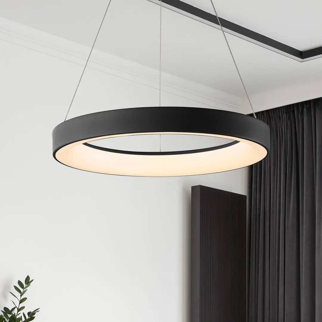 Mantra Iluminación Smart LED-Hängelampe Niseko II, 38 cm, schwarz, CCT, dimmbar