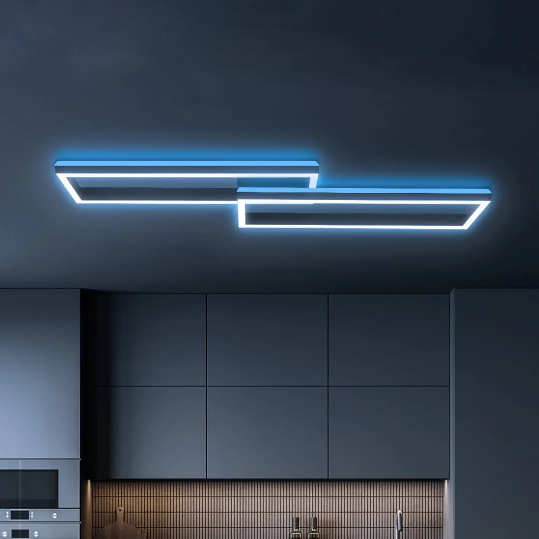 Briloner LED-Deckenlampe Frame 2-flg RGBW Backlight 119,5cm