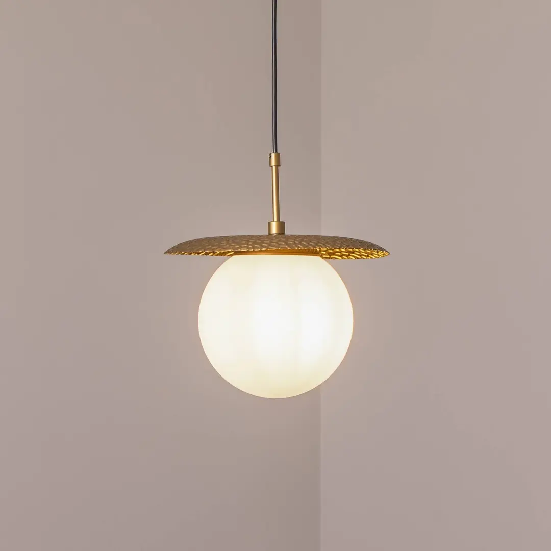 Opviq Hängeleuchte Anemon, goldfarben, Glas, Ø 30 cm, E27