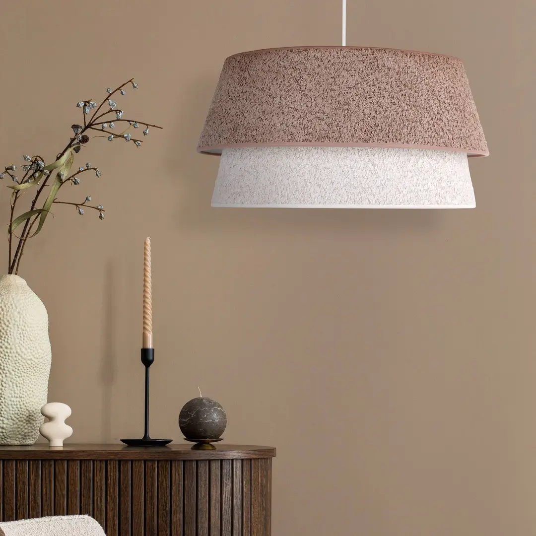 Duolla Hängeleuchte Boucle, Ø 50 cm, cappucchino/ecru