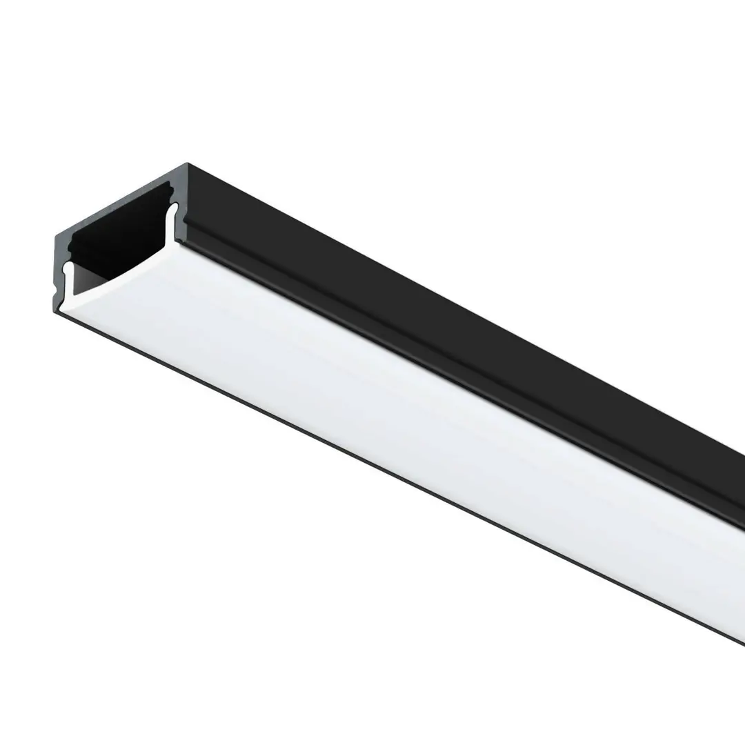 The Light Group SLC LED-Streifen-Profil A1, schwarz Länge 2m Höhe 8mm Aufbau