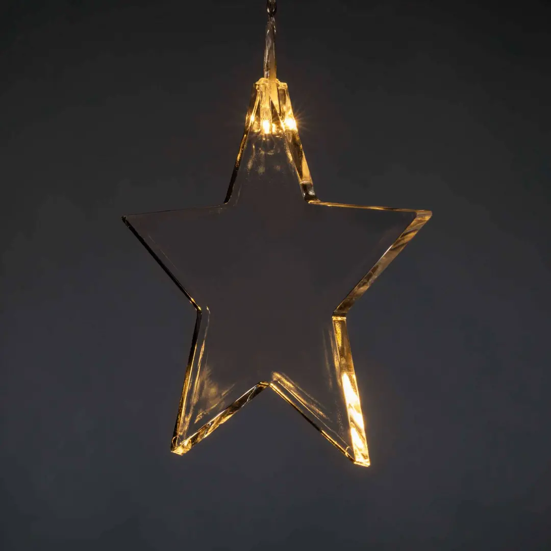 Konstsmide Christmas LED-Lichtervorhang mit acht Sternen für innen