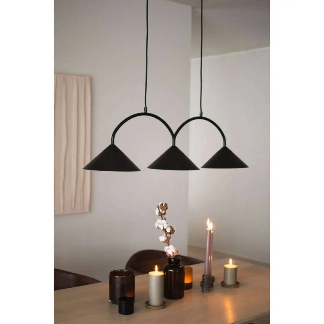 Globen Lighting Hängelampe CURVE 3, schwarz, 3-flg., 95 cm