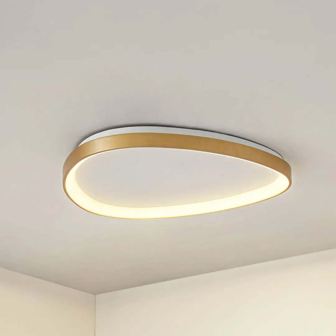 Lucande LED-Deckenleuchte Asken, 61 cm, gold, CCT, dimmbar